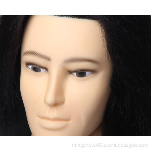 100% real mannequin hair male training head without beard